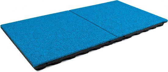 Rubberen tegel EPDM blauw - 100x50cm - 4,8cm dik - Incl. pennen