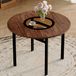 MIVRAY Table à manger ronde - 100 cm - Brun Noir