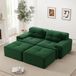 REDOM Modulaire U-Vormige Bank 2-Zits - Frameloos met Diepe Zitting - Modern Design - Cordstof - Groen - 204x177x69 cm