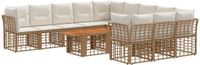 vidaXL Tuinbank Set 12 stuks Natuurlijk en Crème Wit Polyrattan