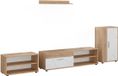 Vicco Woonwand Berno, Goudkleurig Eiken/Wit, Set van 4 stuks