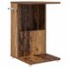 vidaXL Bijzettafel met wiel oudhout 40 x 35 x 60 cm bewerkt hout