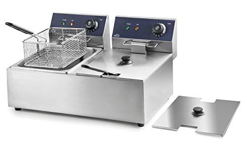 Lacor 69466 Professionele elektrische dubbele friteuse - 12 l - Roestvrij staal