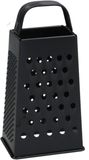 Gerimport Râpe de cuisine / râpe à fromage - 18 cm - 4 faces - noir - inox - râpe manuelle