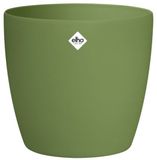 Elho Brussels Rond Wielen 35 - Grote Bloempot voor Binnen - 100% Gerecycled Plastic - Ø 35 x H 33 cm - Mosgroen