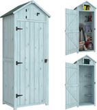 Outsunny Gereedschapsschuur met Planken en Raam - Blauw