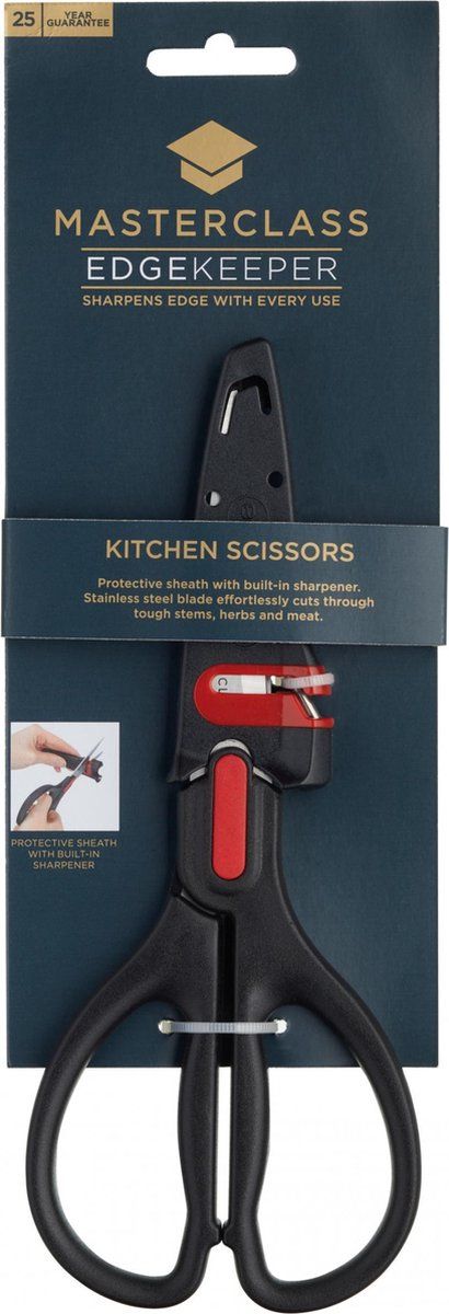 Masterclass Keukenschaar 22 x 9 cm Rvs Zwart/rood