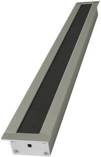 Aluminium kabeldoorvoer met rechte hoeken smal zwart