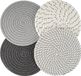 Marque non spécifiée Dessous de plat Ensemble - Résistant à la chaleur - Convient pour Cuisine - 4 Pièces - Gris - Fil de Coton