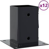 vidaXL Spokkels vierkant 12 st 91x91 mm antraciet staal gepoedercoat
