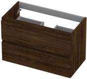 INK - Onderkast 2 Laden Greeploos met Houten Keerlijst - 800x400x520 Mm - Koper Eiken