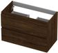 INK - Onderkast 2 Laden Greeploos met Houten Keerlijst - 800x400x520 Mm - Koper Eiken