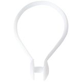Merriway® BH00874 Set van 25 stuks snap-fit kunststof douchegordijnringen, wit, 40 mm