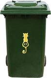 MC Living Kliko Sticker / Vuilnisbak Sticker - Kat - Nummer 17 - 23x8 - Goud
