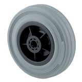 Tente Grijze semi-elastische rubberen wiel met polypropyleen velg