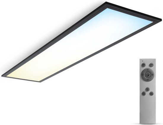 B.K.Licht LED Plafondlamp - Zwart - 25x100cm - Dimbaar - CCT - 2200Lm - 24W