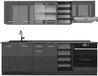 Vicco R-Line Complete keukeneenheid – 240 cm, WB Antraciet Antraciet hoogglans/antraciet