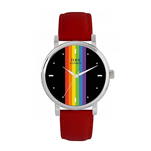 Toff London Pride Lineaire zwarte wapenstokken Horloge