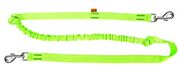 DINGO Canicross riem met schokdemper, 2 haken, lichtgewicht, trekdemping, bevestigbare riem voor hardlopen, sport, joggen, training, polyamide, handgemaakt, groen (14698-2)