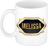Bellatio Decorations Melissa naam cadeau mok / beker met gouden embleem