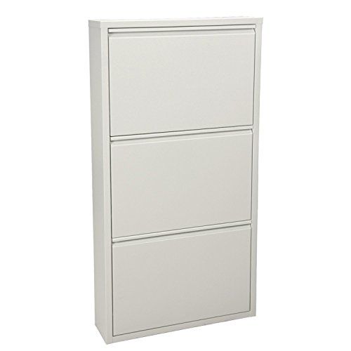 Supernova Decoracion schoenenkast - metaal - 3 laden - wit - 103 x 50 x 15 cm