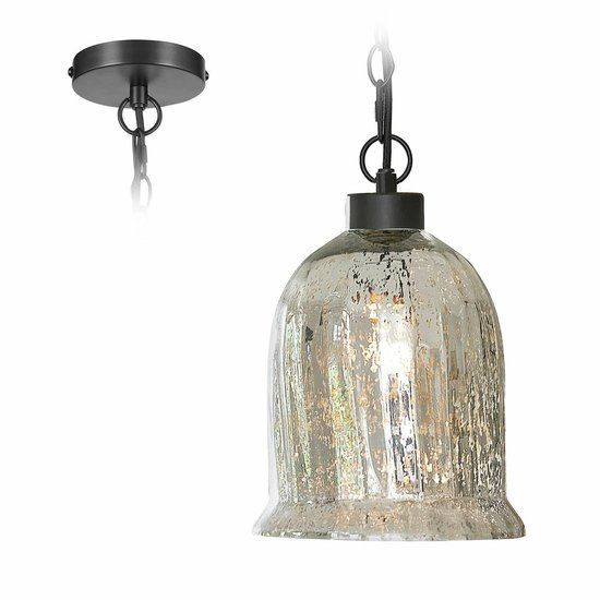 Loberon Hanglamp Yvron antiekzilverkleurig/zwart