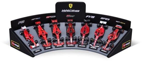 Bburago F1 Ferrari deluxe cadeau set raceauto met display standaard 1:43