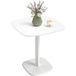 Table à manger pour 4 personnes table de cuisine carrée style moderne avec plateau aspect bois, 70 x 70 cm, blanc