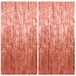KOOSREEL Metallic Curtains, Rose Gold, Shiny, Tinsel (1 x 2 m), Sequin Leaf Decoration for New Year, Wedding, Decoration, Birthday, Aluminum Fringe Curtains