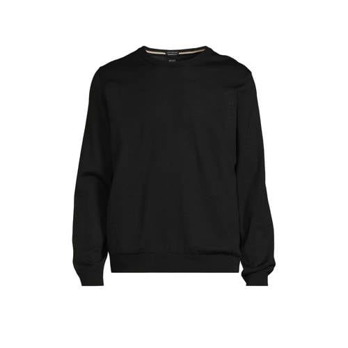 BOSS Leno-P Fine Knit Wool Sweater - Black