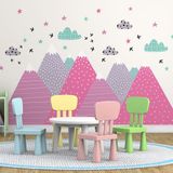 Ambiance Sticker Muursticker voor kinderkamers - Scandinavisch berglandschap - 80x120cm