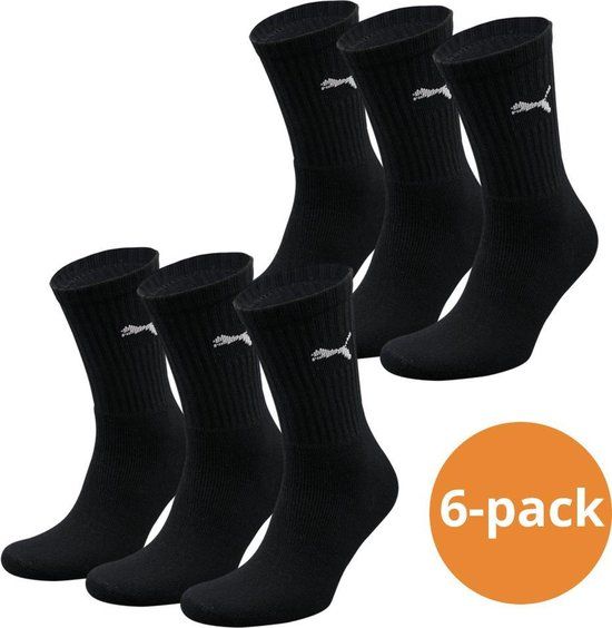 Puma Sportsokken Zwart - 6 paar - Maat 39/42