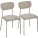 Lot de 2 chaises de salle à manger modernes, chaises de cuisine empilables en tissu effet lin, marron clair