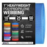 Strapworks Zware polypropyleen riem - robuuste polyethyleen riem voor reparatie van knutselapparatuur buitenshuis, 2,5 cm x 9,1 m - poederblauw