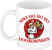 Bellatio Decorations Koffiemok - Doordrinken - 300 ml - Keramiek - Wit