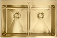 Rea - Stalen Spoelbak Joel Brush Gold zonder keukenkraan - 83 x 55 x 22,5 cm