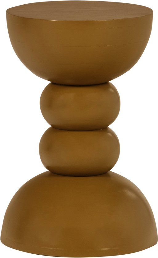 WOOOD Miel Bijzettafel Ø35 CM - Mangohout - Honinggeel - 51x35x35