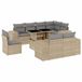 vidaXL 9-delige Loungeset met Kussens, Poly Rattan, Beige