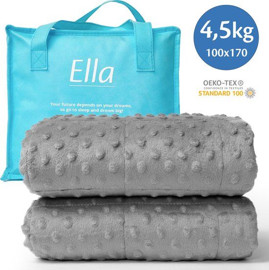Ella Verzwaringsdeken 4,5 kg - Fleece Grijs - 100 x 170 cm