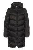 KAFFE Puffer Coat voor dames, hoge kraag, capuchon, middelgroot, ritssluiting, regular fit, zwart diep, 42