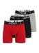 Jordan Boxershorts 'FLIGHT Cotton Core Boxer Briefs' grijs gemêleerd / rood / zwart / wit