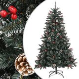 vidaXL Sapin de Noël artificiel avec support 120 cm PVC vert