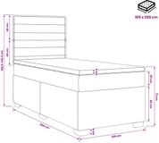 vidaXL Boxspringbed met matras, lichtgrijs, 100 x 200 cm