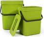 Merkloos Compostemmer Keuken Set van 2 (5L & 3L) Groen Kunststof met Deksel, Ophangbaar