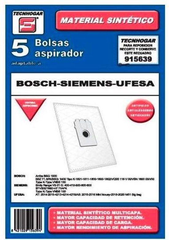 Tecnhogar Reservezakken voor Stofzuiger Tecnhogar 915639 (5 stuks)