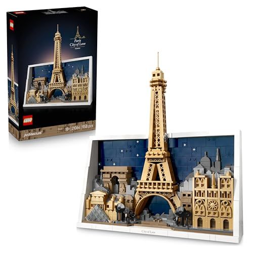 LEGO Architecture Paris: Stad van de Liefde - Miniatuur Bouwpakket voor Volwassenen, 3D-Wanddecoratie met Iconische Parijse Bezienswaardigheden zoals de Eiffeltoren - Cadeau-Idee - 21064