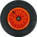 Fort Kruiwagenwiel 400x100mm met 2PLy luchtband, kunststof velg Oranje, aslengte 130 mm en Ø 20mm