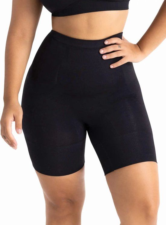 Dorina Absolute Sculpt Corrigerende Boxershort - Naadloos - Midden bovenbeenlengte - XL - Zwart