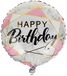 Folat Folieballon 'Happy Birthday' Marmer & Roze - 45cm