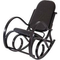 Mendler Schommelstoel M41, draaifauteuil TV-fauteuil, massief hout ~ walnoot look, bruin patchwork leer
